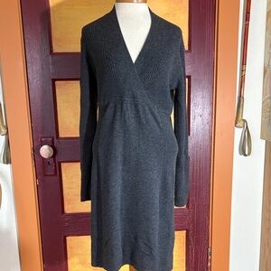 Athleta Charcoal Long Sleeve Wool Dress